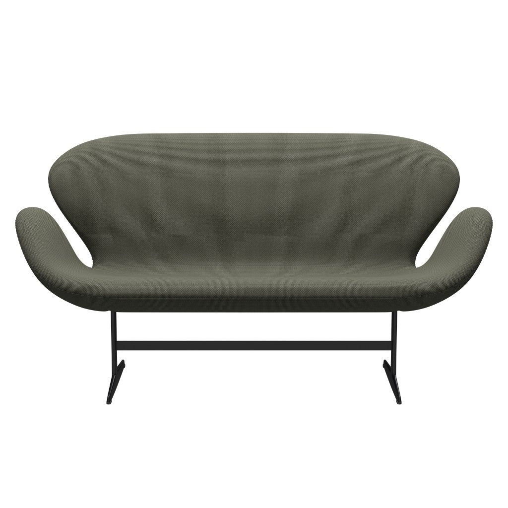 [product_category]-Fritz Hansen Swan Sofa 2 Seater, Black Lacquered/Diablo Warm Grey-Fritz Hansen-3321-DIA101-BLLA-FRI-1