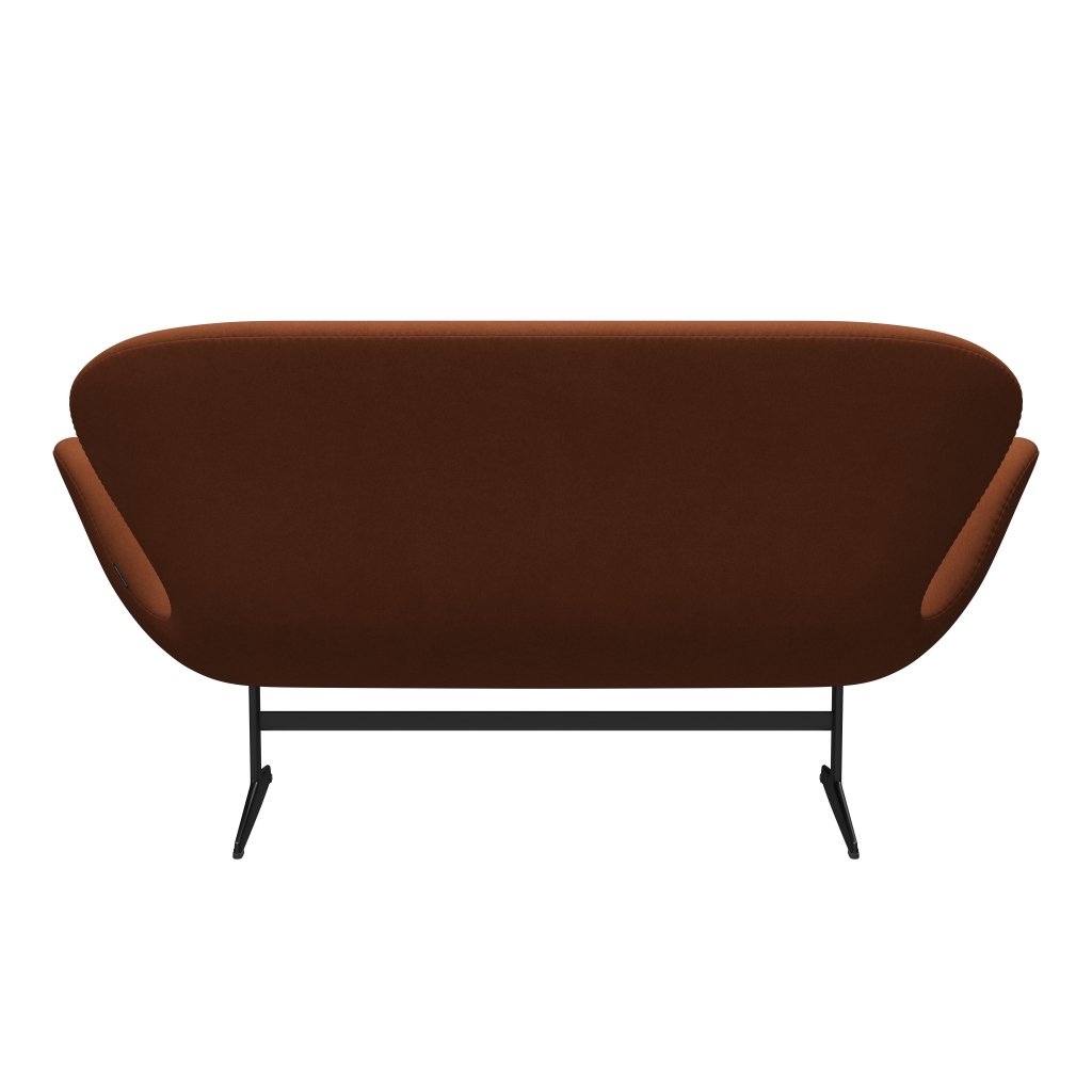 [product_category]-Fritz Hansen Swan Sofa 2 Seater, Black Lacquered/Divina Brown (346)-Fritz Hansen-3321-DIV346-BLLA-FRI-4