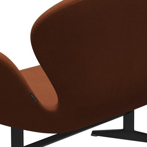 [product_category]-Fritz Hansen Swan Sofa 2 Seater, Black Lacquered/Divina Brown (346)-Fritz Hansen-3321-DIV346-BLLA-FRI-5