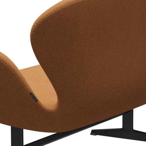 [product_category]-Fritz Hansen Swan Sofa 2 Seater, Black Lacquered/Divina Md Carrot-Fritz Hansen-3321-DMD433-BLLA-FRI-5