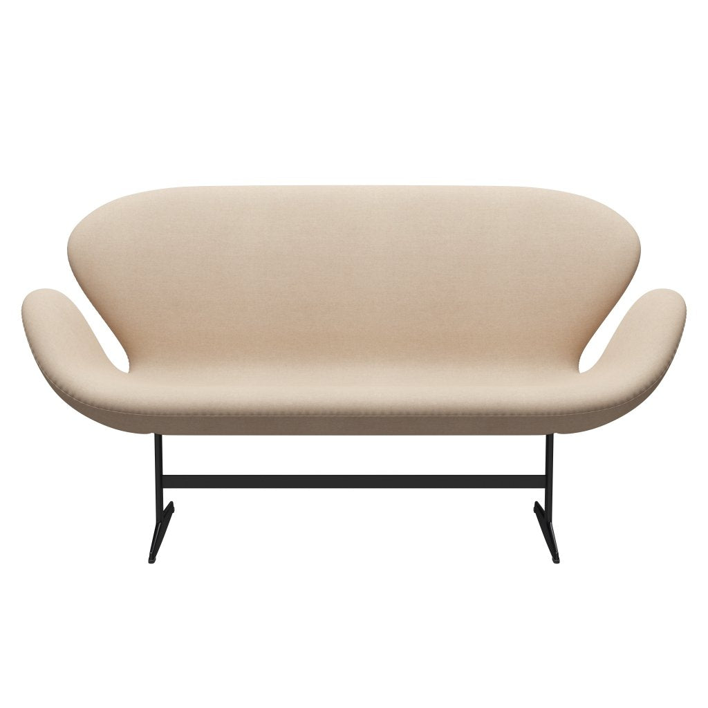 [product_category]-Fritz Hansen Swan Sofa 2 Seater, Black Lacquered/Divina Md Crème-Fritz Hansen-3321-DMD203-BLLA-FRI-1