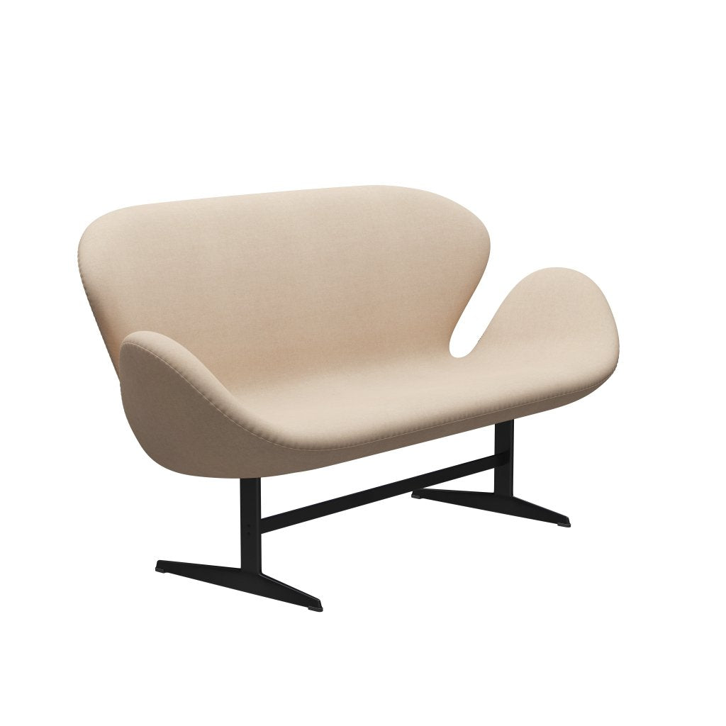 [product_category]-Fritz Hansen Swan Sofa 2 Seater, Black Lacquered/Divina Md Crème-Fritz Hansen-3321-DMD203-BLLA-FRI-2