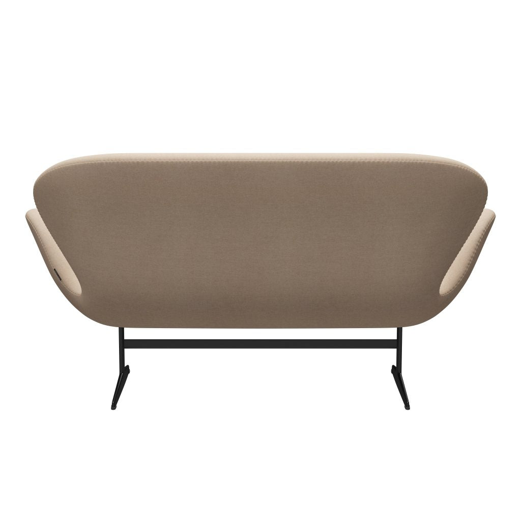 [product_category]-Fritz Hansen Swan Sofa 2 Seater, Black Lacquered/Divina Md Crème-Fritz Hansen-3321-DMD203-BLLA-FRI-4