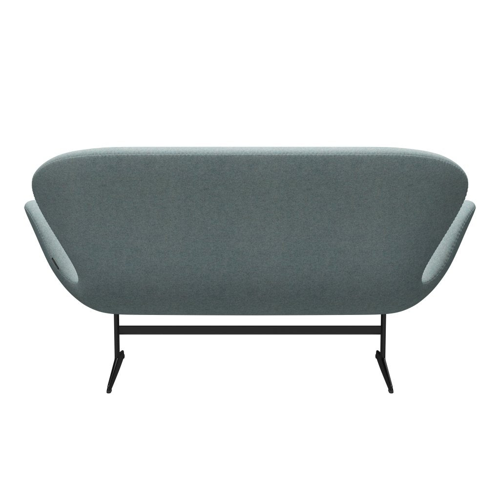 [product_category]-Fritz Hansen Swan Sofa 2 Seater, Black Lacquered/Divina Md Mint-Fritz Hansen-3321-DMD813-BLLA-FRI-4