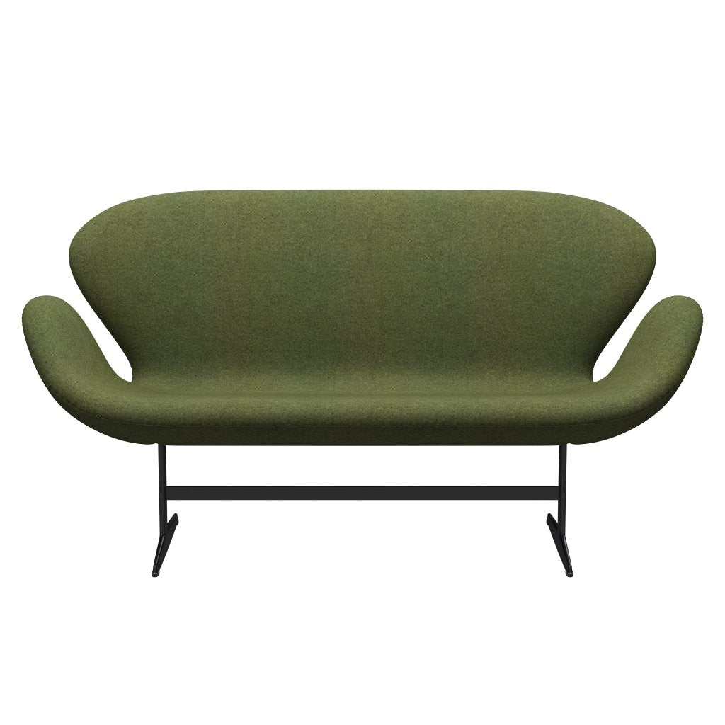 [product_category]-Fritz Hansen Swan Sofa 2 Seater, Black Lacquered/Divina Md Wintergreen-Fritz Hansen-3321-DMD943-BLLA-FRI-1