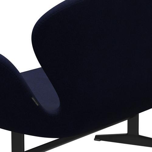 [product_category]-Fritz Hansen Swan Sofa 2 Seater, Black Lacquered/Divina Melange Dark Blue-Fritz Hansen-3321-DIM787-BLLA-FRI-5