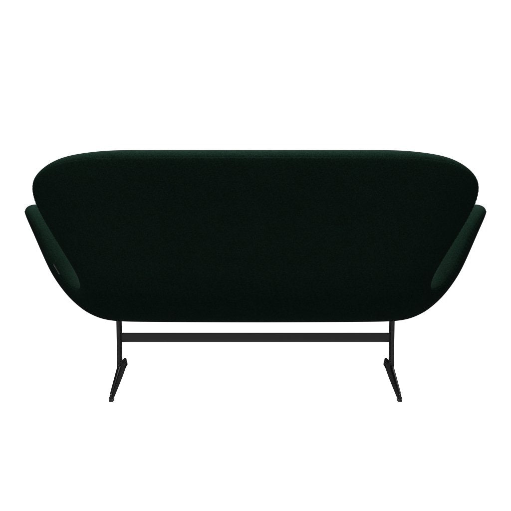 [product_category]-Fritz Hansen Swan Sofa 2 Seater, Black Lacquered/Divina Melange Dark Green-Fritz Hansen-3321-DIM871-BLLA-FRI-4