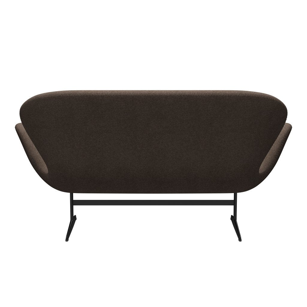 [product_category]-Fritz Hansen Swan Sofa 2 Seater, Black Lacquered/Divina Melange Dusty Brown-Fritz Hansen-3321-DIM260-BLLA-FRI-4