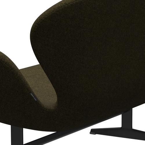 [product_category]-Fritz Hansen Swan Sofa 2 Seater, Black Lacquered/Divina Melange Dusty Olive-Fritz Hansen-3321-DIM467-BLLA-FRI-5