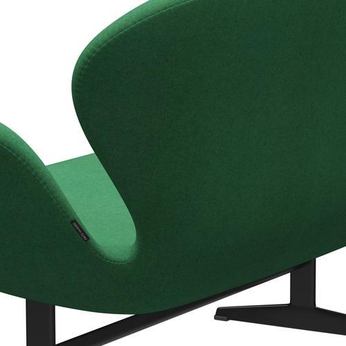 [product_category]-Fritz Hansen Swan Sofa 2 Seater, Black Lacquered/Divina Melange Green-Fritz Hansen-3321-DIM937-BLLA-FRI-5