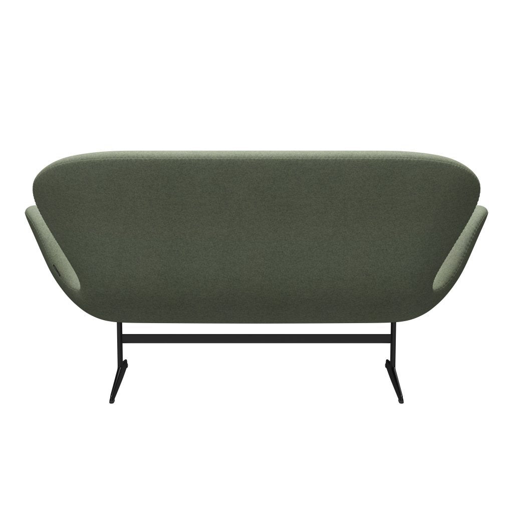 [product_category]-Fritz Hansen Swan Sofa 2 Seater, Black Lacquered/Divina Melange Light Green-Fritz Hansen-3321-DIM917-BLLA-FRI-4