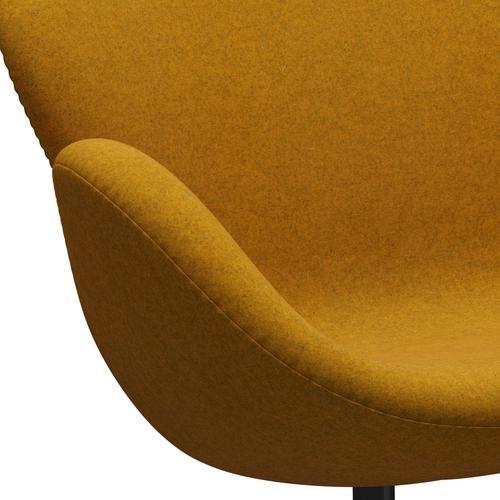 [product_category]-Fritz Hansen Swan Sofa 2 Seater, Black Lacquered/Divina Melange Ochre Yellow-Fritz Hansen-3321-DIM457-BLLA-FRI-7