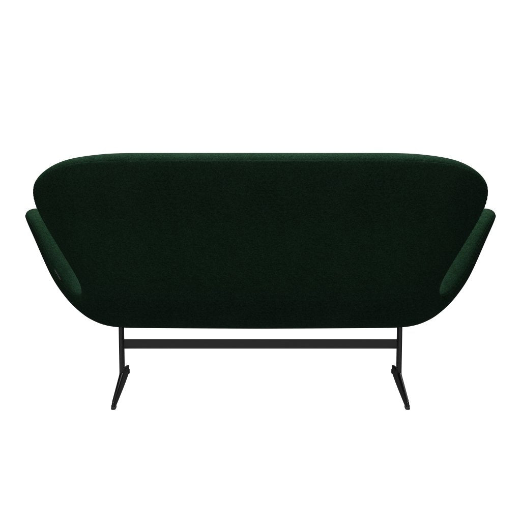 [product_category]-Fritz Hansen Swan Sofa 2 Seater, Black Lacquered/Divina Melange Warm Dark Green-Fritz Hansen-3321-DIM967-BLLA-FRI-4