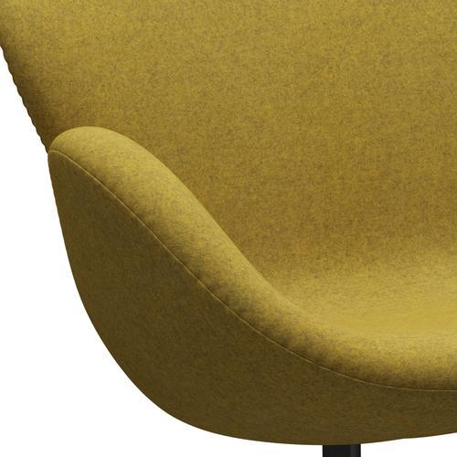 [product_category]-Fritz Hansen Swan Sofa 2 Seater, Black Lacquered/Divina Melange Yellow-Fritz Hansen-3321-DIM427-BLLA-FRI-7