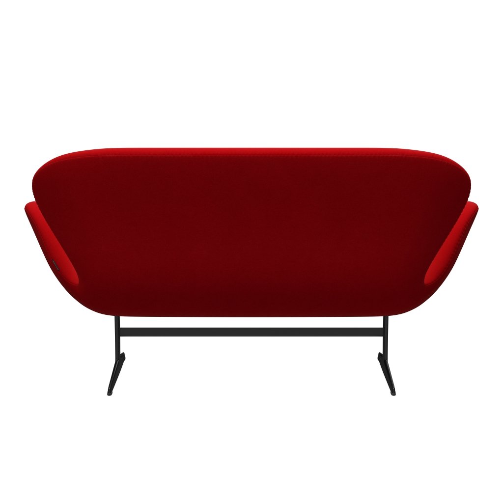 [product_category]-Fritz Hansen Swan Sofa 2 Seater, Black Lacquered/Divina Red (623)-Fritz Hansen-3321-DIV623-BLLA-FRI-4