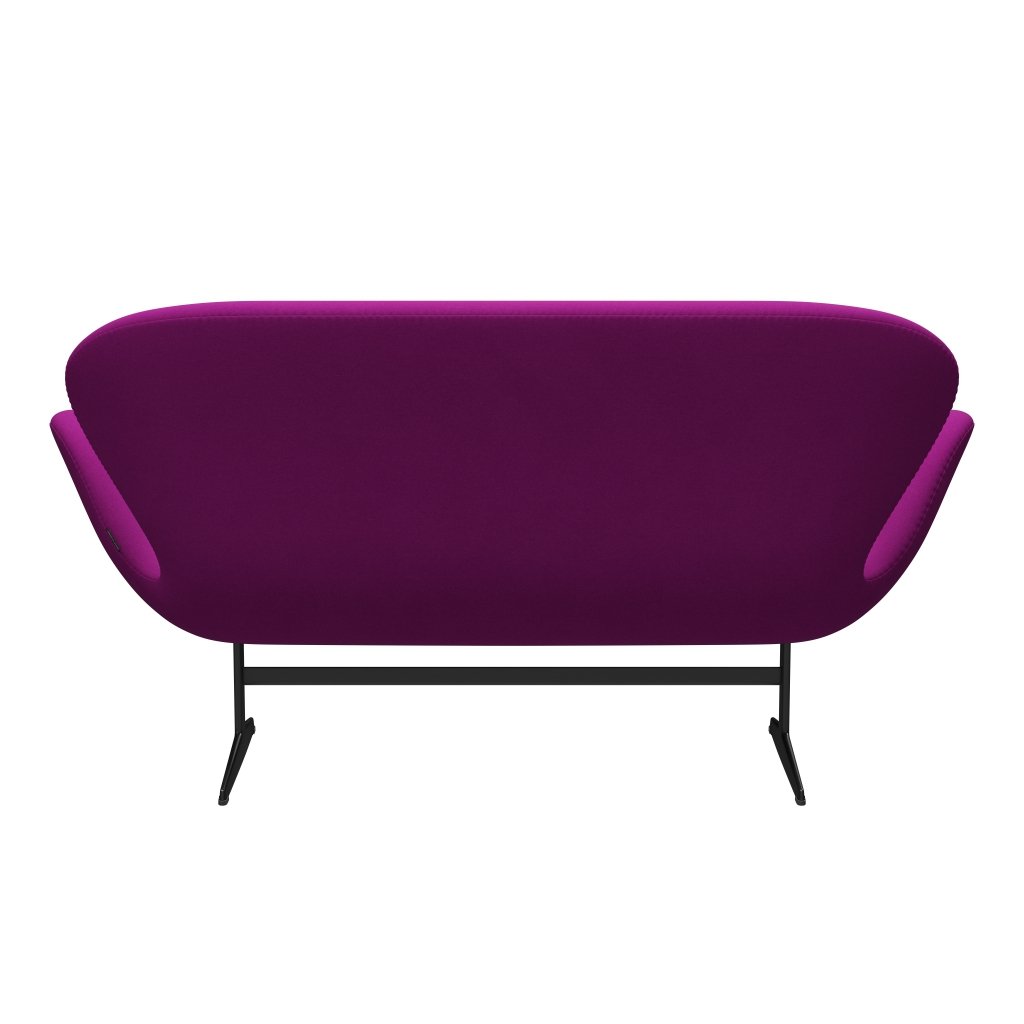 [product_category]-Fritz Hansen Swan Sofa 2 Seater, Black Lacquered/Divina Violet (666)-Fritz Hansen-3321-DIV666-BLLA-FRI-4