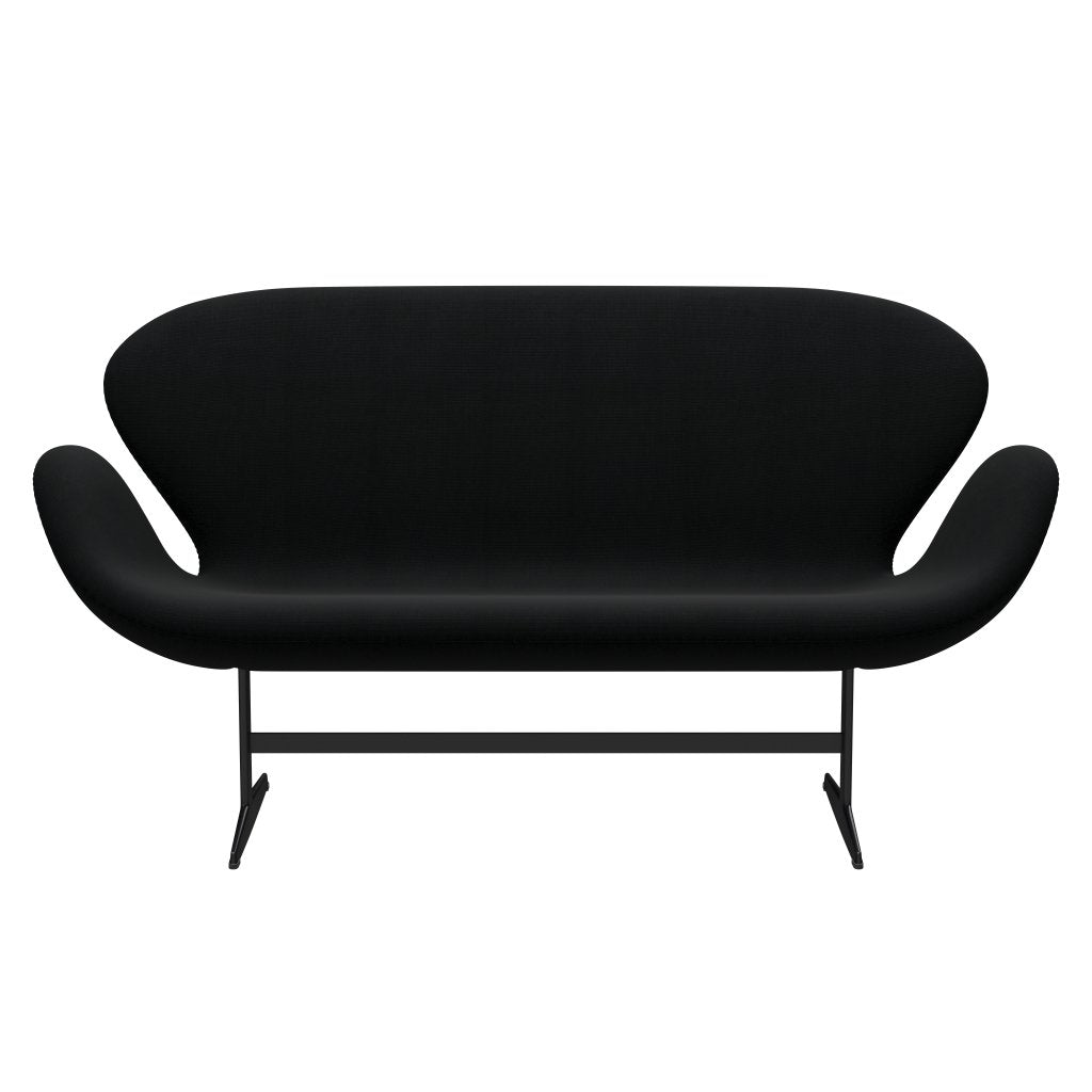 [product_category]-Fritz Hansen Swan Sofa 2 Seater, Black Lacquered/Fame Black-Fritz Hansen-3321-F60999-BLLA-FRI-1