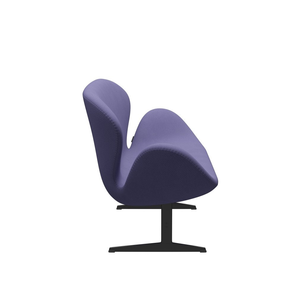 [product_category]-Fritz Hansen Swan Sofa 2 Seater, Black Lacquered/Fame Blue Violet-Fritz Hansen-3321-F65081-BLLA-FRI-3