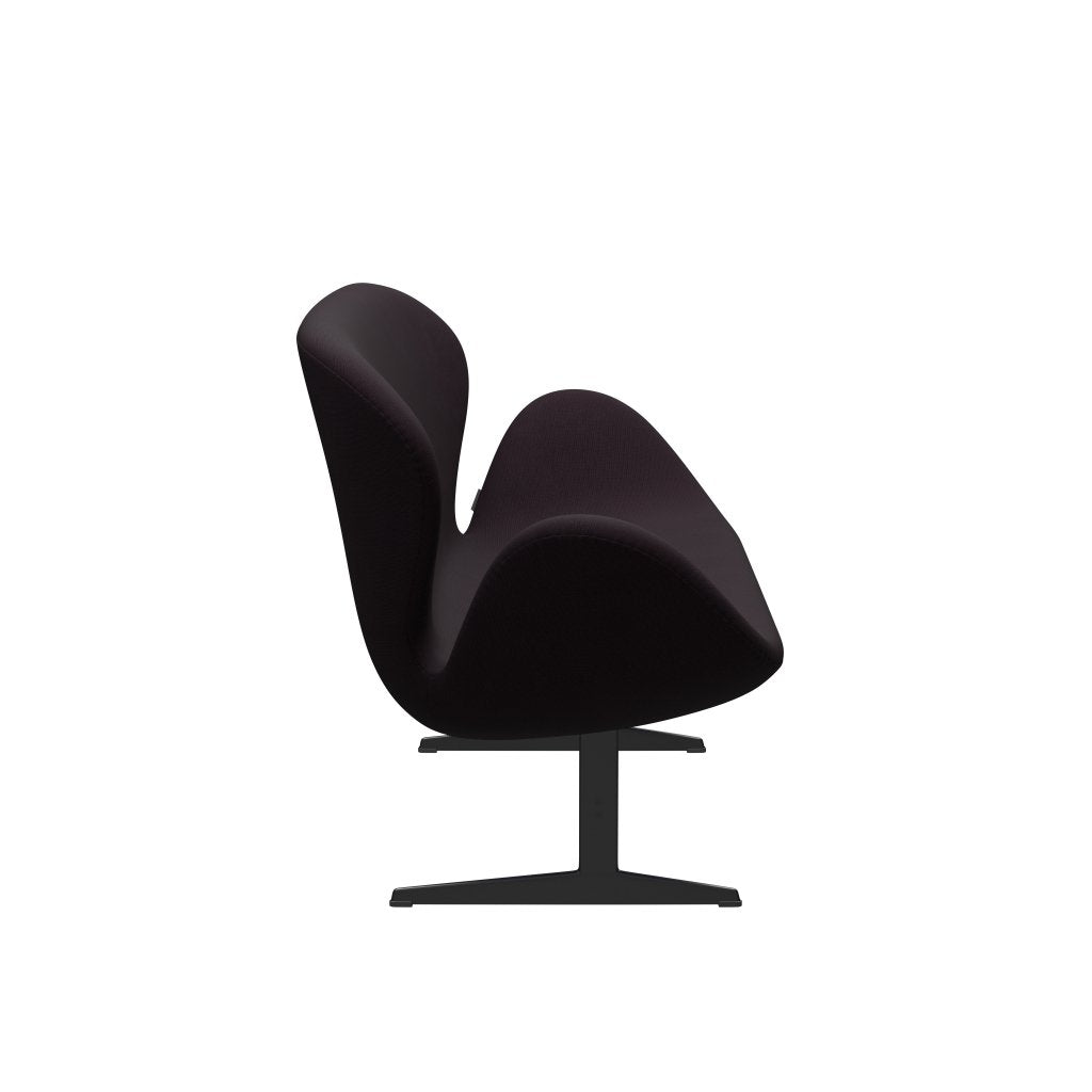 [product_category]-Fritz Hansen Swan Sofa 2 Seater, Black Lacquered/Fame Brown (61108)-Fritz Hansen-3321-F61108-BLLA-FRI-3