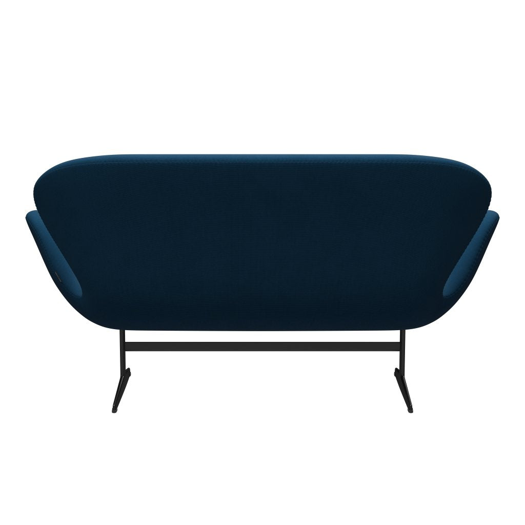 [product_category]-Fritz Hansen Swan Sofa 2 Seater, Black Lacquered/Fame Dark Blue Brown-Fritz Hansen-3321-F67005-BLLA-FRI-4