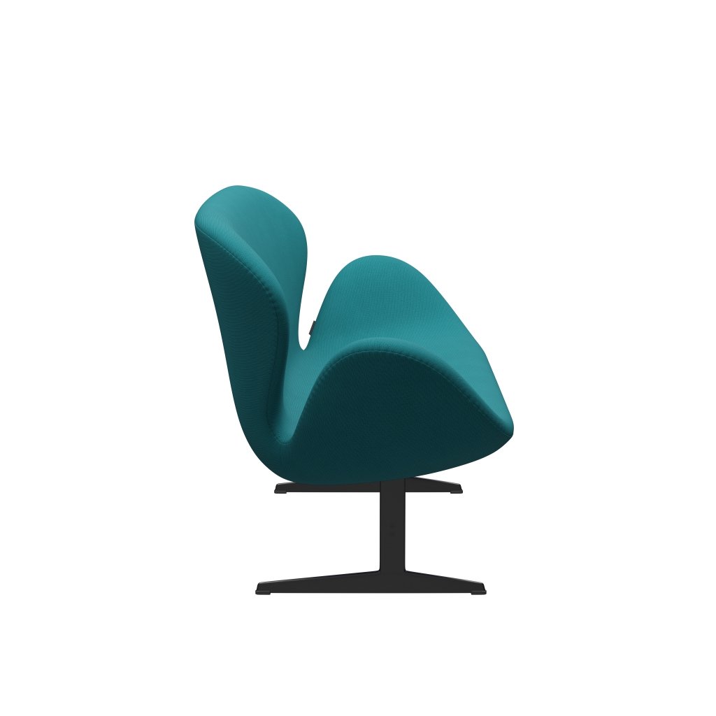 [product_category]-Fritz Hansen Swan Sofa 2 Seater, Black Lacquered/Fame Green Turquoise-Fritz Hansen-3321-F67067-BLLA-FRI-3