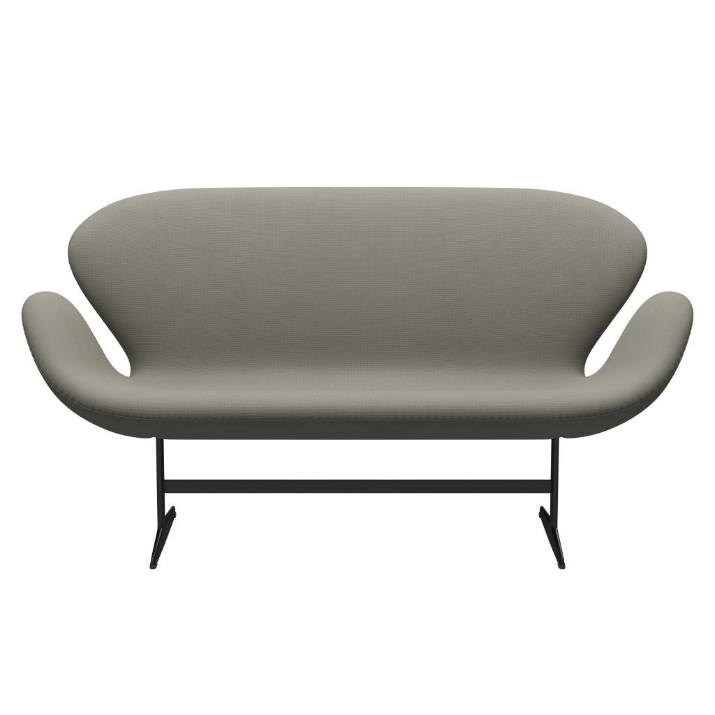 Fritz Hansen Swan canapé 2 places, laquée noire / gris de renom (61136)