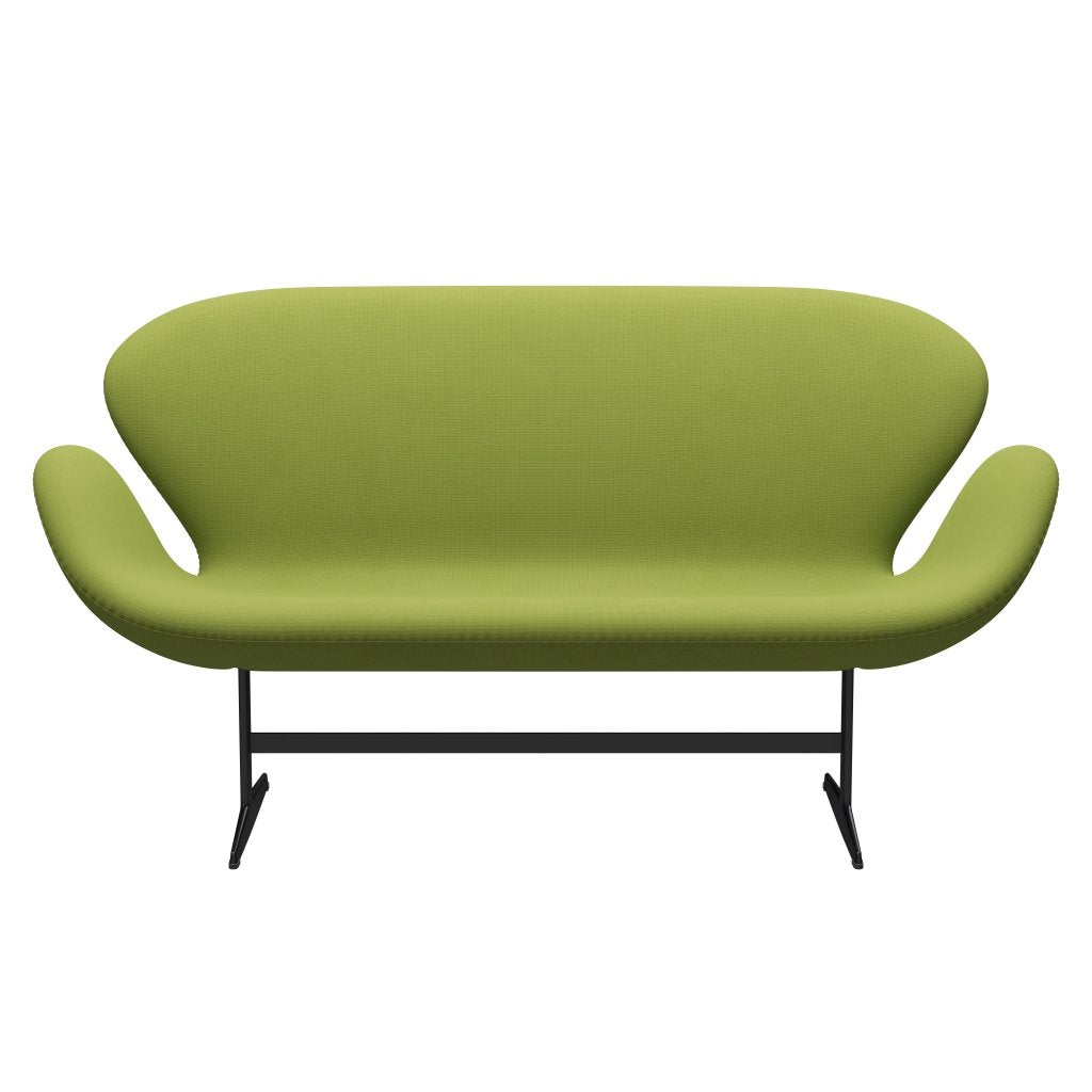 [product_category]-Fritz Hansen Swan Sofa 2 Seater, Black Lacquered/Fame Light Grass Green-Fritz Hansen-3321-F68145-BLLA-FRI-1