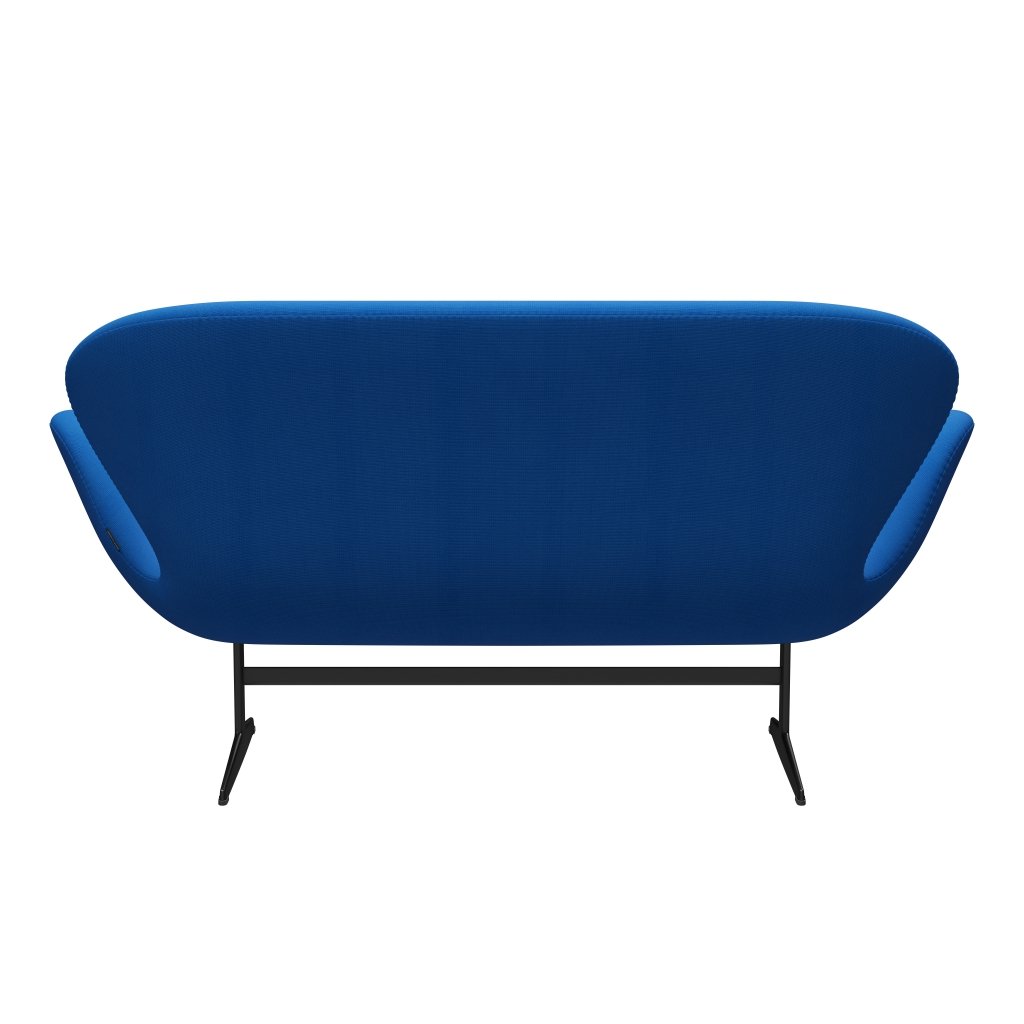 [product_category]-Fritz Hansen Swan Sofa 2 Seater, Black Lacquered/Fame Ocean Blue-Fritz Hansen-3321-F66131-BLLA-FRI-4