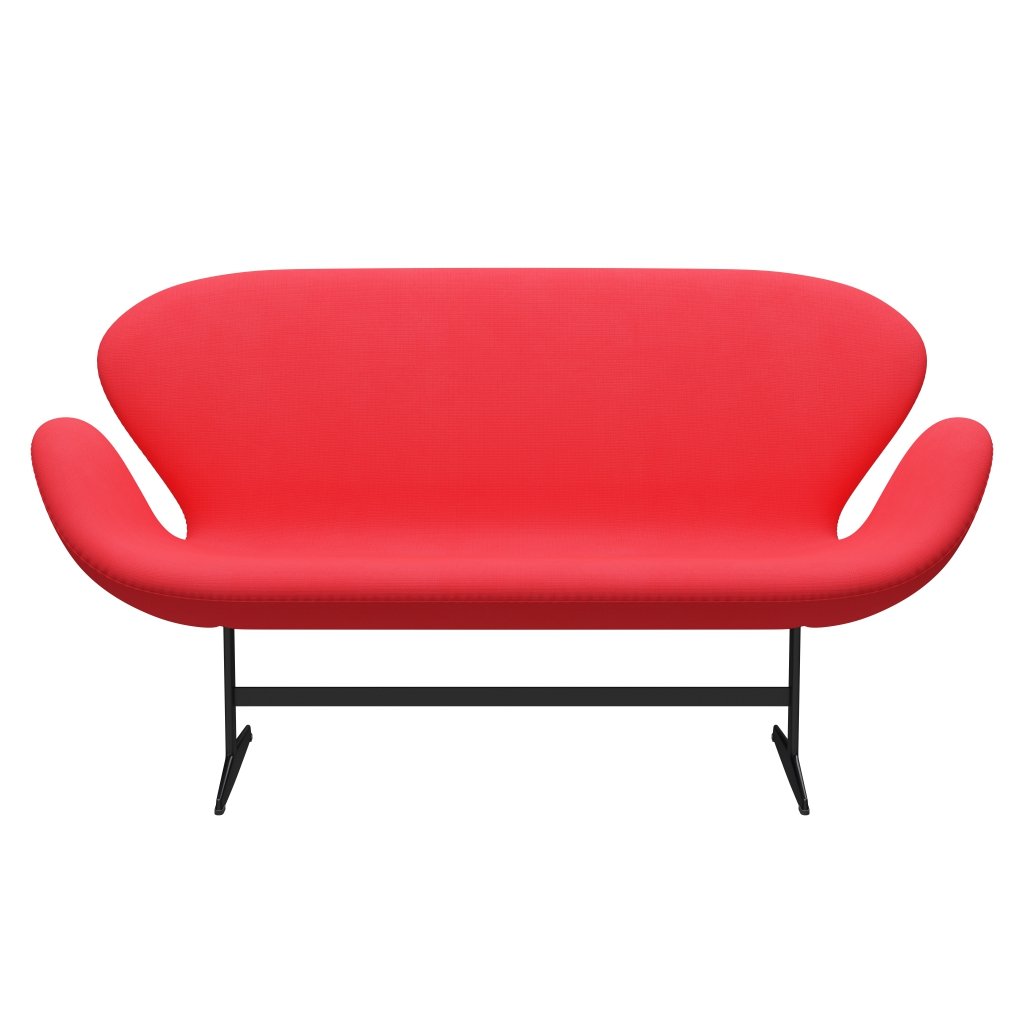 [product_category]-Fritz Hansen Swan Sofa 2 Seater, Black Lacquered/Fame Pink-Fritz Hansen-3321-F64166-BLLA-FRI-1