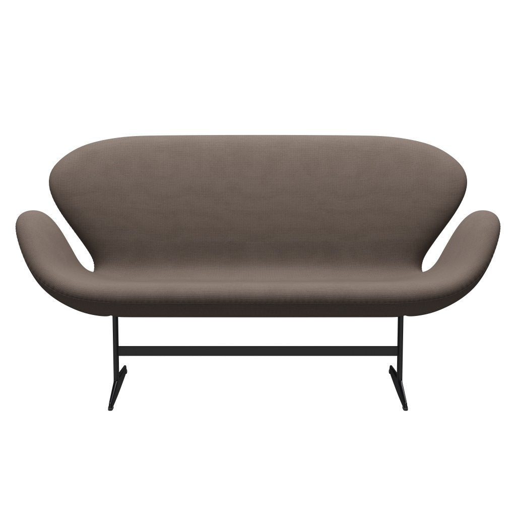 [product_category]-Fritz Hansen Swan Sofa 2 Seater, Black Lacquered/Fame Silver Dark-Fritz Hansen-3321-F61135-BLLA-FRI-1