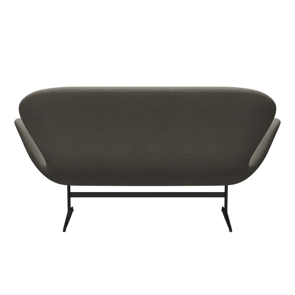 [product_category]-Fritz Hansen Swan Sofa 2 Seater, Black Lacquered/Hallingdal Beige-Fritz Hansen-3321-HAL123-BLLA-FRI-4