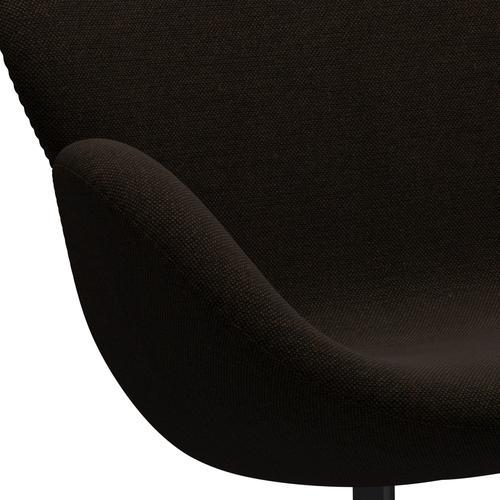 [product_category]-Fritz Hansen Swan Sofa 2 Seater, Black Lacquered/Hallingdal Black/Brown-Fritz Hansen-3321-HAL370-BLLA-FRI-7