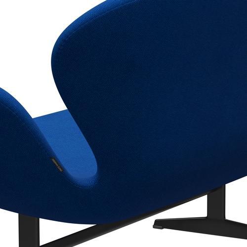 [product_category]-Fritz Hansen Swan Sofa 2 Seater, Black Lacquered/Hallingdal Blue/Light Turquoise-Fritz Hansen-3321-HAL810-BLLA-FRI-5