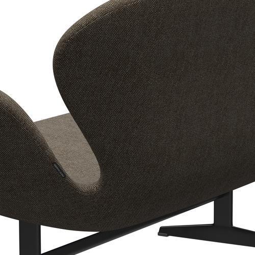 [product_category]-Fritz Hansen Swan Sofa 2 Seater, Black Lacquered/Hallingdal Brown/Grey-Fritz Hansen-3321-HAL270-BLLA-FRI-5