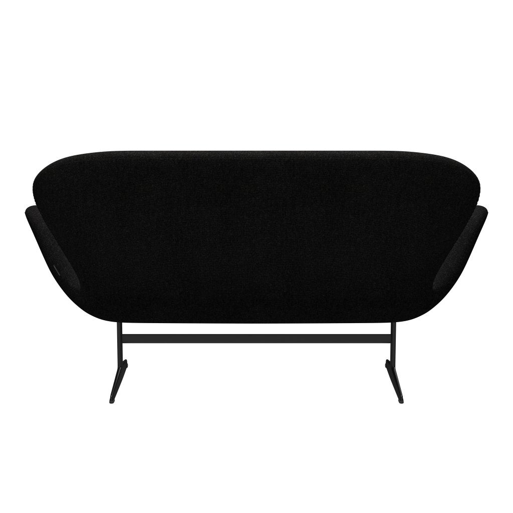 [product_category]-Fritz Hansen Swan Sofa 2 Seater, Black Lacquered/Hallingdal Charcoal-Fritz Hansen-3321-HAL180-BLLA-FRI-4