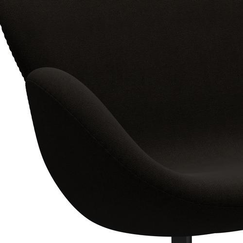 [product_category]-Fritz Hansen Swan Sofa 2 Seater, Black Lacquered/Hallingdal Dark Brown-Fritz Hansen-3321-HAL390-BLLA-FRI-7