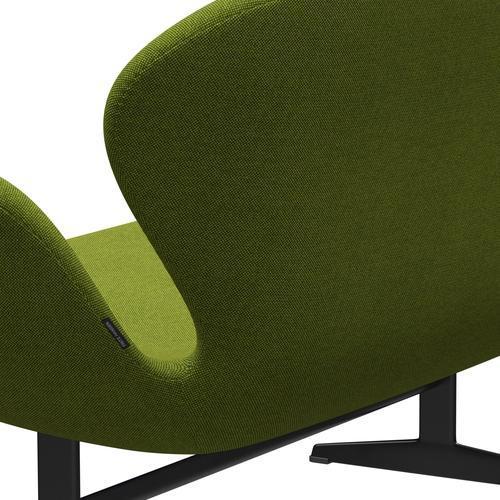 [product_category]-Fritz Hansen Swan Sofa 2 Seater, Black Lacquered/Hallingdal Green-Fritz Hansen-3321-HAL980-BLLA-FRI-5