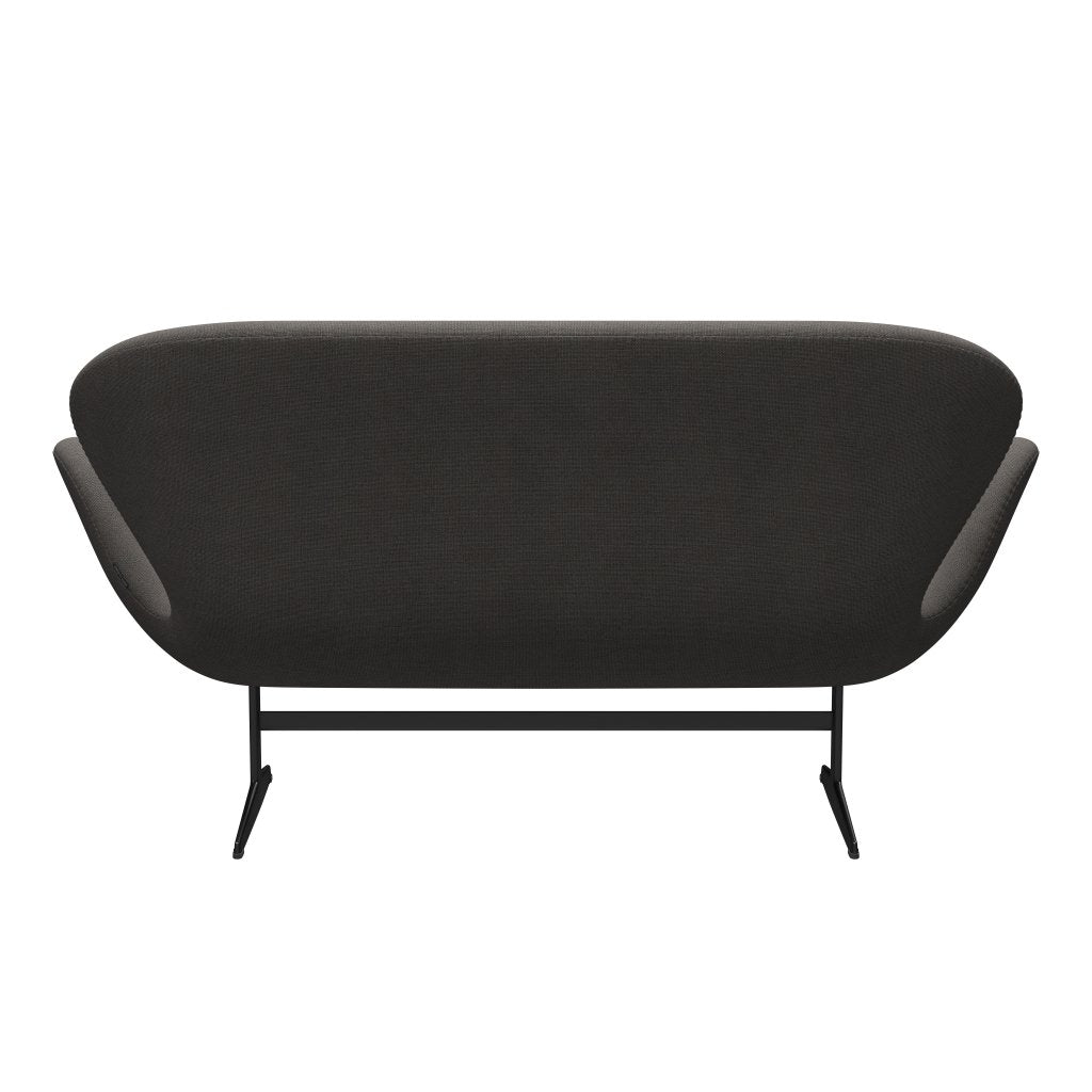 [product_category]-Fritz Hansen Swan Sofa 2 Seater, Black Lacquered/Hallingdal Grey Dark-Fritz Hansen-3321-HAL143-BLLA-FRI-4