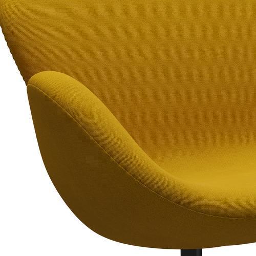 [product_category]-Fritz Hansen Swan Sofa 2 Seater, Black Lacquered/Hallingdal Mustard-Fritz Hansen-3321-HAL457-BLLA-FRI-7