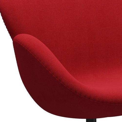 [product_category]-Fritz Hansen Swan Sofa 2 Seater, Black Lacquered/Hallingdal Red (680)-Fritz Hansen-3321-HAL680-BLLA-FRI-7