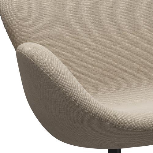 [product_category]-Fritz Hansen Swan Sofa 2 Seater, Black Lacquered/Hallingdal Sand-Fritz Hansen-3321-HAL200-BLLA-FRI-7