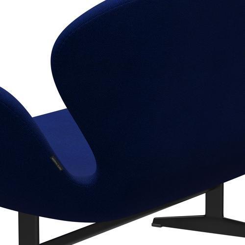 [product_category]-Fritz Hansen Swan Sofa 2 Seater, Black Lacquered/Hallingdal Sea Blue-Fritz Hansen-3321-HAL754-BLLA-FRI-5