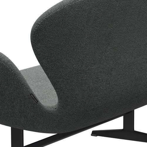 [product_category]-Fritz Hansen Swan Sofa 2 Seater, Black Lacquered/Hallingdal White/Brown-Fritz Hansen-3321-HAL126-BLLA-FRI-5