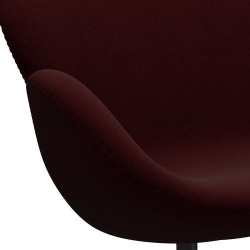 Fritz Hansen Swan Sofa 2 Sitzer, schwarzer lackierter/hallingdaler Weinrot