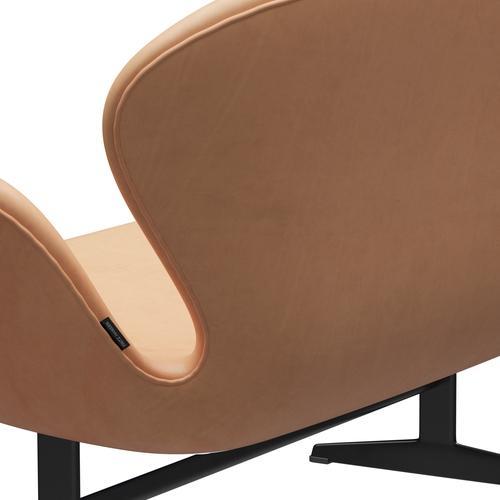 Fritz Hansen Swan Sofá 2 plazas, lacado negro/natural natural