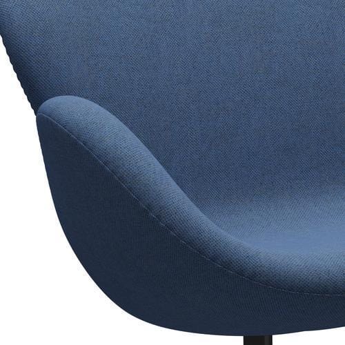 [product_category]-Fritz Hansen Swan Sofa 2 Seater, Black Lacquered/Re Wool Blue/Natural-Fritz Hansen-3321-REW758-BLLA-FRI-7