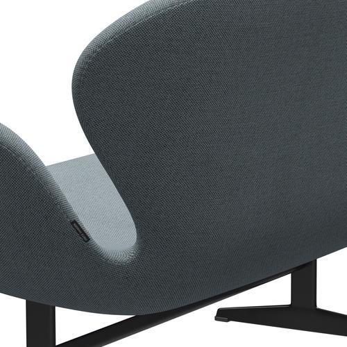 [product_category]-Fritz Hansen Swan Sofa 2 Seater, Black Lacquered/Re Wool Light Blue/Natural-Fritz Hansen-3321-REW718-BLLA-FRI-5