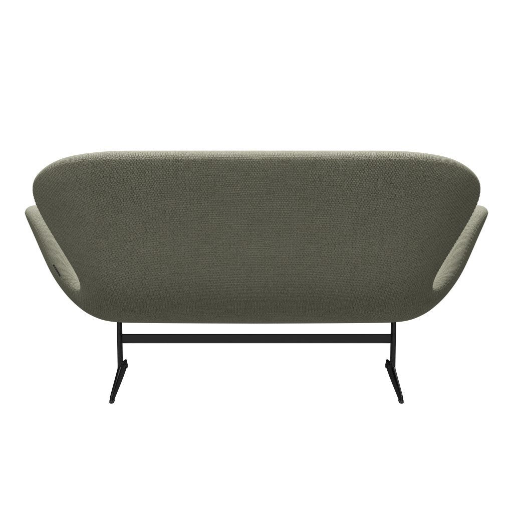 [product_category]-Fritz Hansen Swan Sofa 2 Seater, Black Lacquered/Re Wool Lime Green/Natural-Fritz Hansen-3321-REW408-BLLA-FRI-4