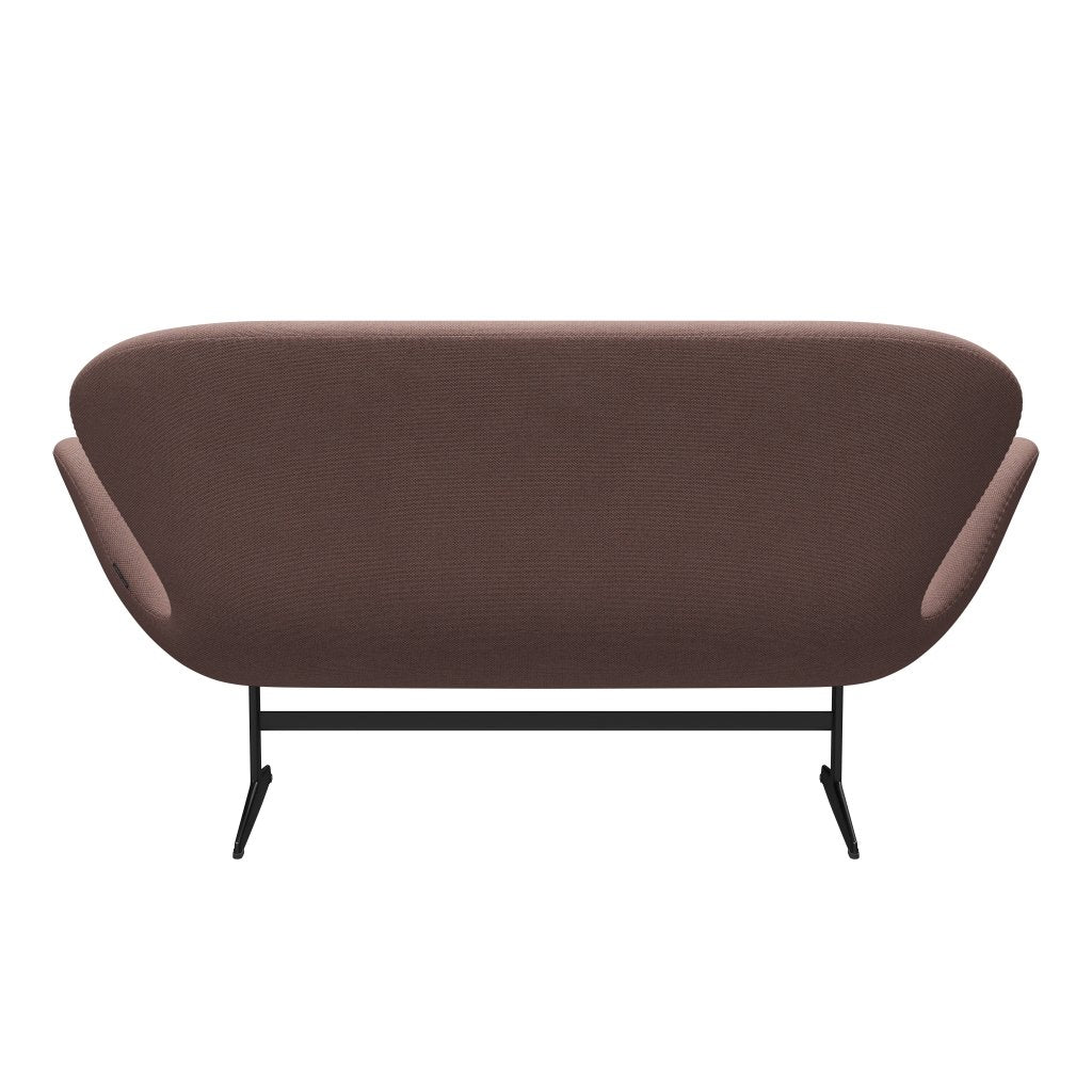 [product_category]-Fritz Hansen Swan Sofa 2 Seater, Black Lacquered/Re Wool Soft Pink/Natural-Fritz Hansen-3321-REW648-BLLA-FRI-4