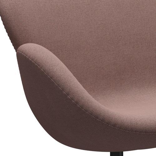 [product_category]-Fritz Hansen Swan Sofa 2 Seater, Black Lacquered/Re Wool Soft Pink/Natural-Fritz Hansen-3321-REW648-BLLA-FRI-6